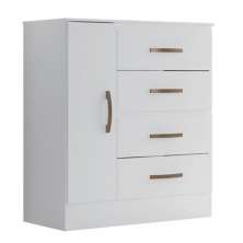 Cômoda Sapateira para Quarto 1 Porta 4 Gavetas Lisa Branco