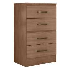Cômoda para Quarto 4 Gavetas Lisa MDP Carvalho Oak