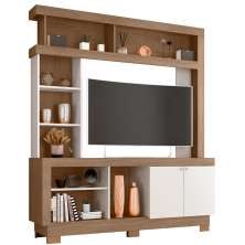 Estante para Tv de até 47 Polegadas 8 Nichos e 2 Portas Mari Carvalho Oak/Off White