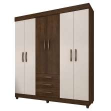 Guarda Roupa Casal 6 Portas 3 Gavetas Lion - Móveis Leão