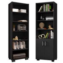Kit Livreiro 2 Portas Pequenas Livreiro 5 Prateleiras Office Preto