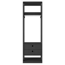 Módulo Guarda Roupa Closet 58cm Com 2 Gavetas Titan Preto Velluto - Móveis Leão