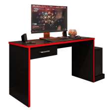 Mesa Gamer com 1 Gaveta e Suporte para CPU DRX-9000 Preto/Vermelho