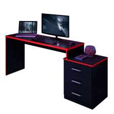 Mesa Gamer com Regulagem de Altura e Gaveteiro DRX-5000 Preto/Vermelho