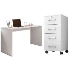 Mesa para Computador Gávea c/ Gaveteiro Gávea Branco