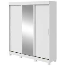 Guarda Roupa Saion 3 Portas com Pés 1 Porta Glass - Lopas Branco