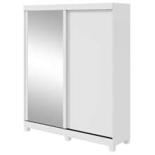 Guarda-Roupas Casal 2 Portas 2 Gavetas Zeine com Pés com Espelho - Lopas Branco
