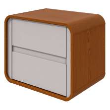 Mesa de Cabeceira 2 Gavetas Loop - Lopas Frassino/Off White
