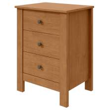 Mesa de Cabeceira 3 Gavetas Maggiore New - Lopas Amendoa Clean