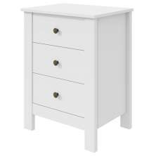 Mesa de Cabeceira 3 Gavetas Maggiore New - Lopas Branco