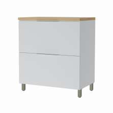 Balcão 1 Porta 1 Gaveta Marquesa 80cm 100% MDF Móveis Nesher Branco