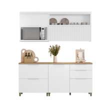 Cozinha 4 Peças 100% MDF Marquesa Branco