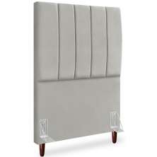 Cabeceira Solteiro 90cm Arlla Suede Cinza Claro RM