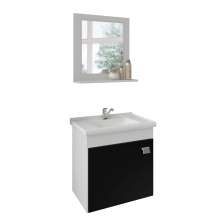 Conjunto de Banheiro Iris Branco e Preto