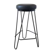 Banqueta Média para Cozinha Bar Balcão Bistrô Mesa Hairpin Preto