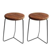 Kit 2 Banqueta Banco Aço Baixa Cozinha Bar Balcão 45cm Altura