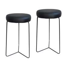 Kit 2 Banqueta Banco Aço Média Cozinha Bar Balcão 60cm Preta