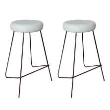 Kit 2 Banqueta Banco Aço Média Cozinha Bar Balcão 61cm Bege