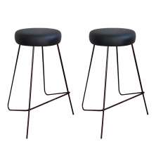 Kit 2 Banqueta Banco Aço Média Cozinha Bar Balcão 61cm Preta