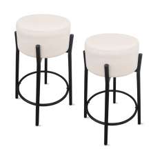 Kit 2 Banquetas para Cozinha Balcão Bistrô Bancada Dre Média Off White