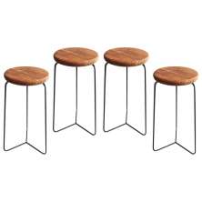 Kit 4 Banqueta Banco Aço Média Cozinha Bar Balcão 60cm Altura