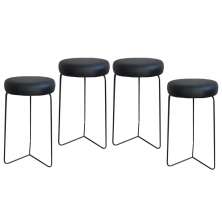 Kit 4 Banqueta Banco Aço Média Cozinha Bar Balcão 60cm Preta