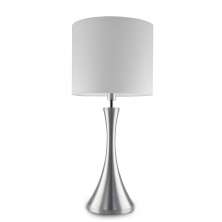 Abajur de Mesa 158 Escovada Cúpula Branca 1 Lâmp. Bivolt