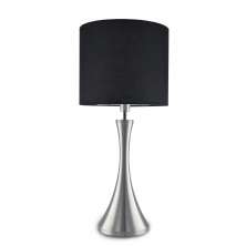 Abajur de Mesa 158 Escovada Cúpula Preta 1 Lâmp. Bivolt