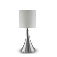 Abajur de Mesa 358 Escovada Cúpula Branca 1 Lâmp. Bivolt