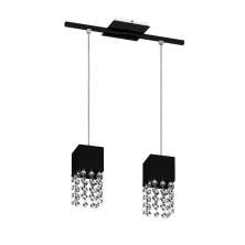 Lustre Pendente 3292 2 Lâmpadas Soquete E27 Preta
