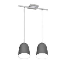 Lustre Pendente Design 7742 2 Lâmpadas E27 Prata