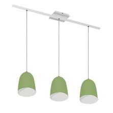 Lustre Pendente Design 7743 3 Lâmpadas E27 Verde