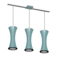 Lustre Pendente Design 7923 3 Lâmpadas Gu10 Azul