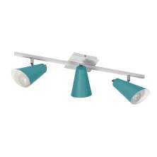 Spot De Sobrepor Para 3 Lâmpadas E27 Design Pt03 Cor Azul