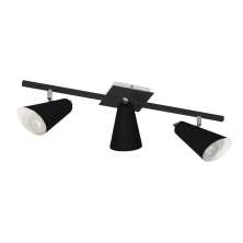 Spot De Sobrepor Para 3 Lâmpadas E27 Design Pt03 Cor Preta