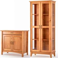 Cristaleira 2 Pts Vidro Slim e Buffet Aparador 93 cm Bella Carvalho Fosco