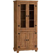 Estante Cristaleira 4 Portas com Vidro e Pés  Rustic Line Cera