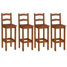 Kit 4 Banquetas para Bancada Madeira Maciça Imperial Imbuia Fosco