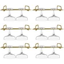 Kit 6 Organizadores Porta Taças 25cm Suportes Para Pendurar Taças Dourado