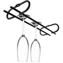 Suporte para Taças Suspenso 25cm Reto Porta Taças de Teto Preto Fosco