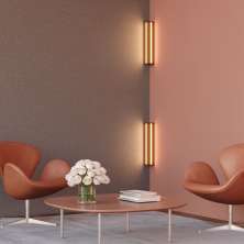 Arandela Led Athenas 18w Bivolt Dois Focos Madeira Maciça