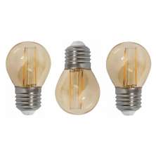 Kit 3 Lâmpada LED Filamento G45 4W Âmbar 2200K Retrô Vintage Decorativa Bivolt