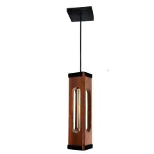 Luminária Pendente Indiana Moderno em Madeira com Lâmpada T30