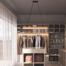 Luminaria Madeira Pendente Led Turquesa 36w 4000lm Corrente