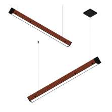 Pendente Led Horizontal Oregon 36w 4000lm Madeira Maciça