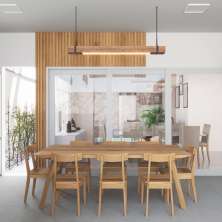 Pendente Led Pólux 48w 4800lm Bivolt Madeira Maciça Corrente
