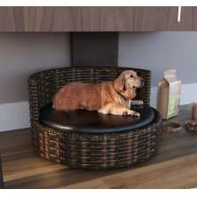 Sofá Caminha Pets Comfort Redonda Estofamento Impermeável - Junco Argila Mesclado