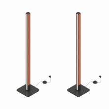kit 2 Luminária de Chão Coluna LED Geórgia 18W Bivolt 2000LM em Madeira Maciça