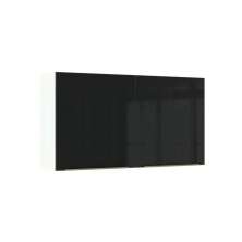 Armário Aéreo Madesa Lux 120 cm 2 Portas - Branco/Preto