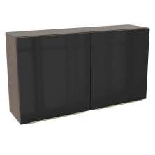 Armário Aéreo Madesa Lux 120 cm 2 Portas - Rustic/Preto